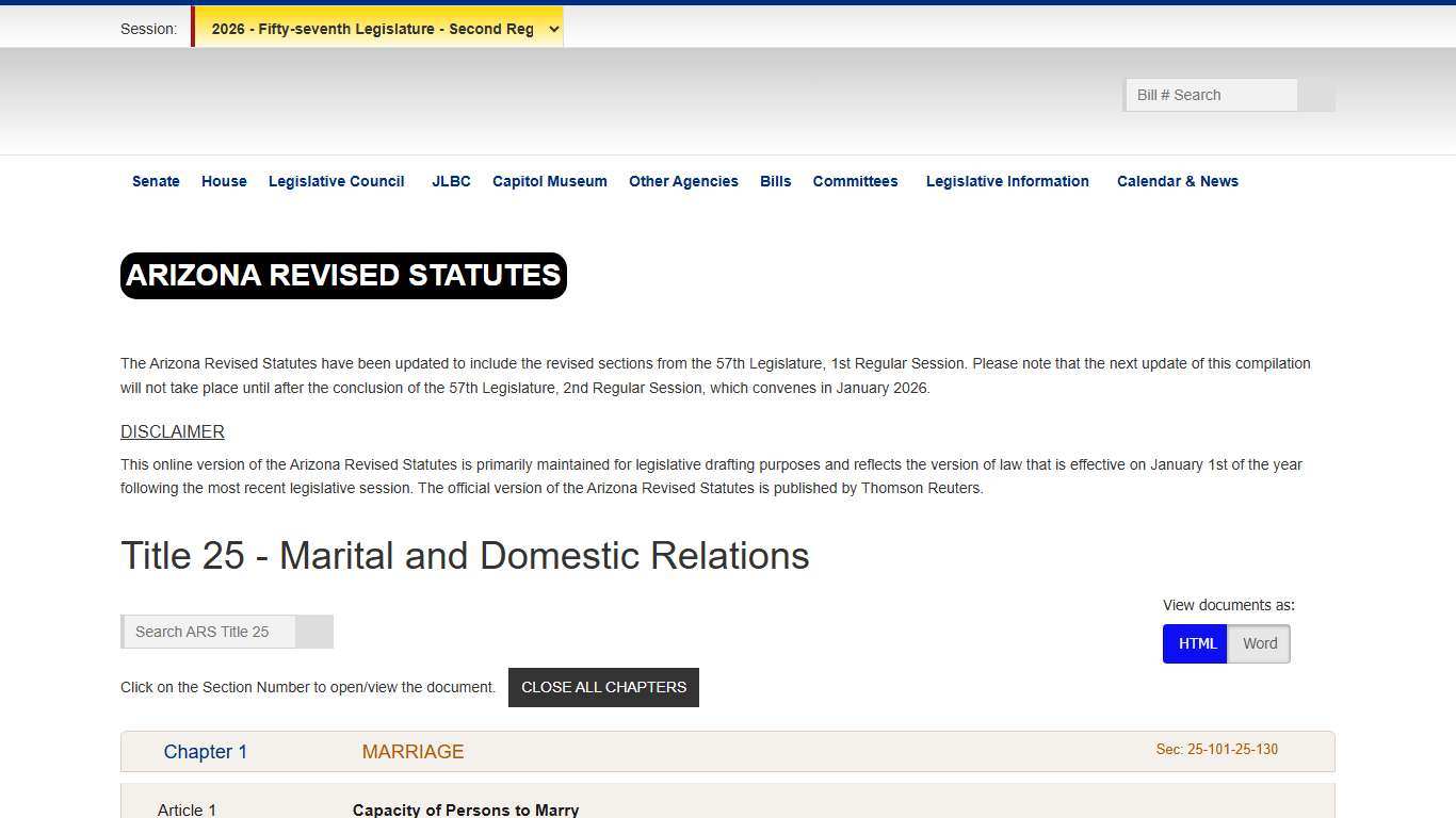 Arizona Revised Statutes